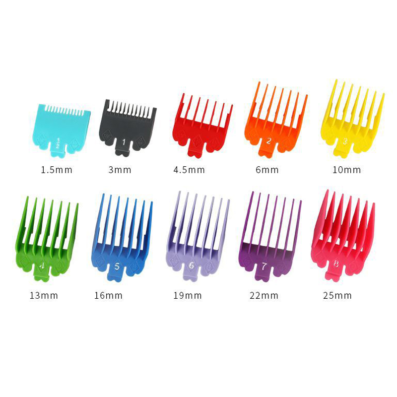 10Pcs 1.5mm-25mm Hair clipper Limit Combs Guide Attachment Comb Set ...