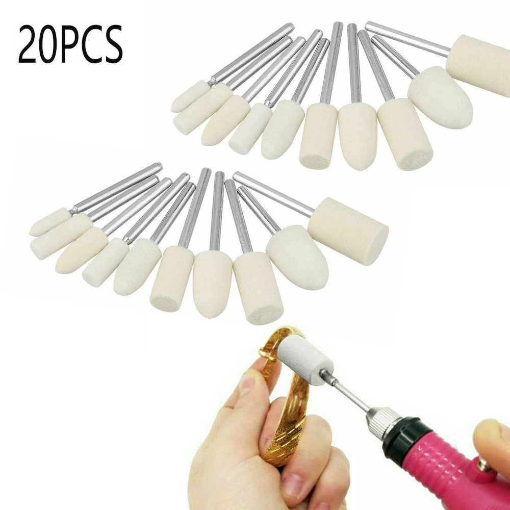 20 Pcs Felt Polishing Buffing Pads Wool Rotary Tool Kit Set For Dremel 2019 New eBay