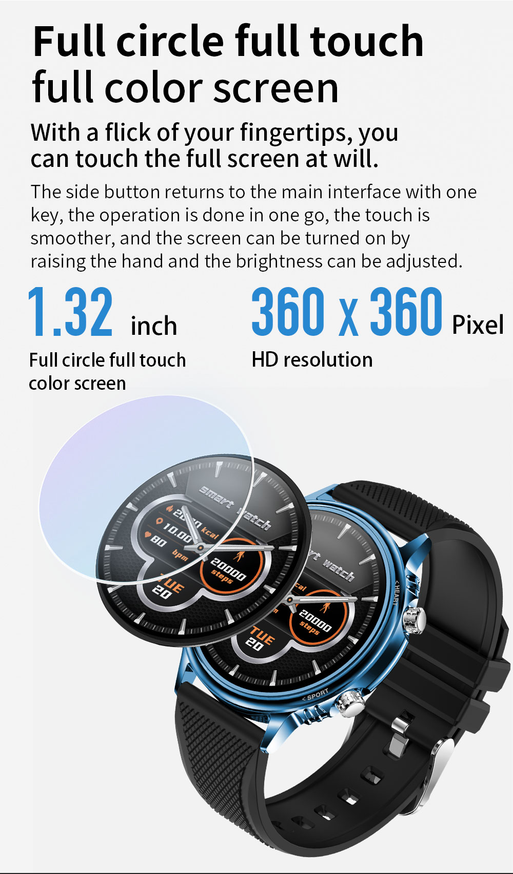 Smart Watch IP67 Waterproof PPG Fitness Tracker For Android Xiaomi Huawei  iPhone