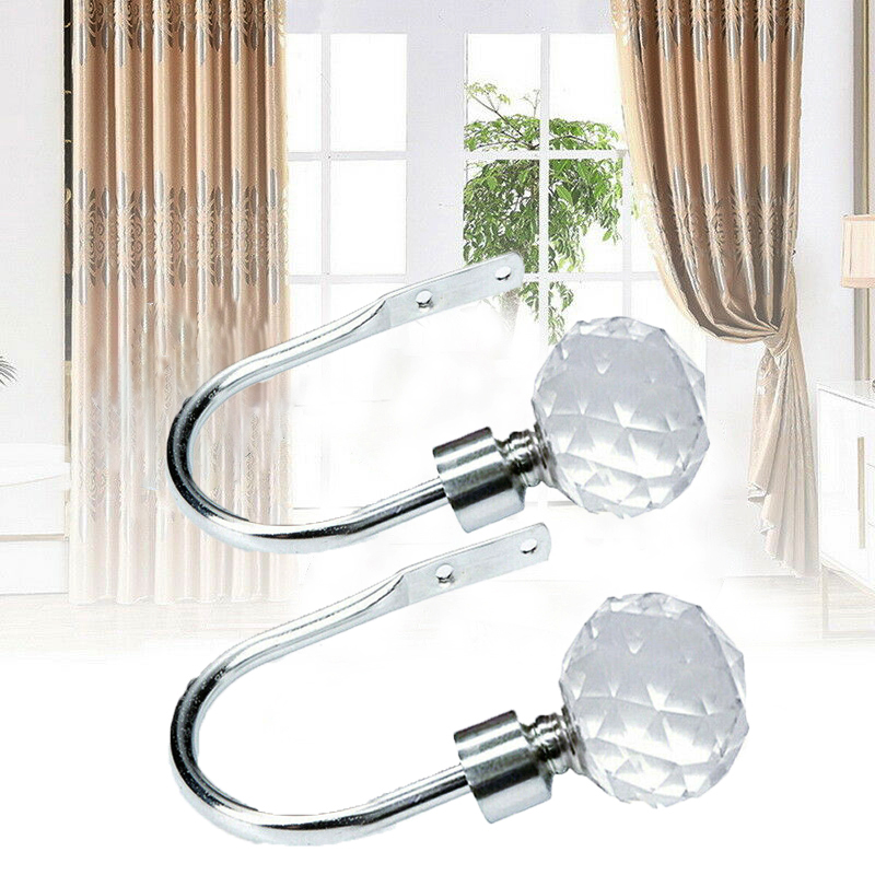 UK Large Crystal Curtain Tie Backs Hook Hooks Back Hold Holder Wall