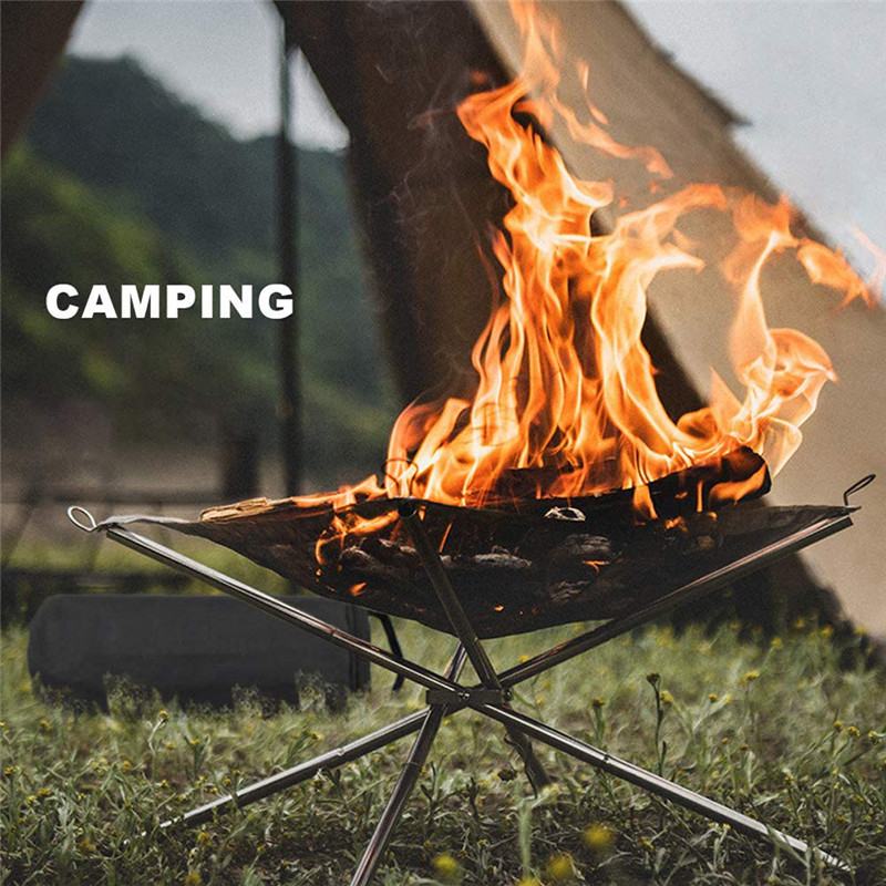 Portable Outdoor Fire Pit Camping Foldable Stainless Steel ...