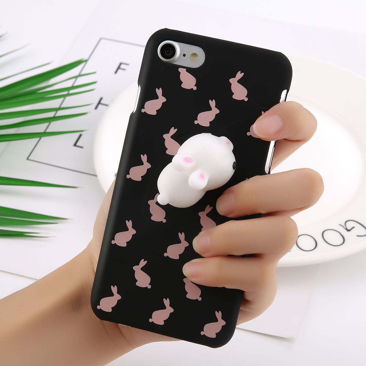Squishy 3D Soft Silicone Rabbit + Hard PC Phone Case Cover For iPhone 6s 7 Plus eBay