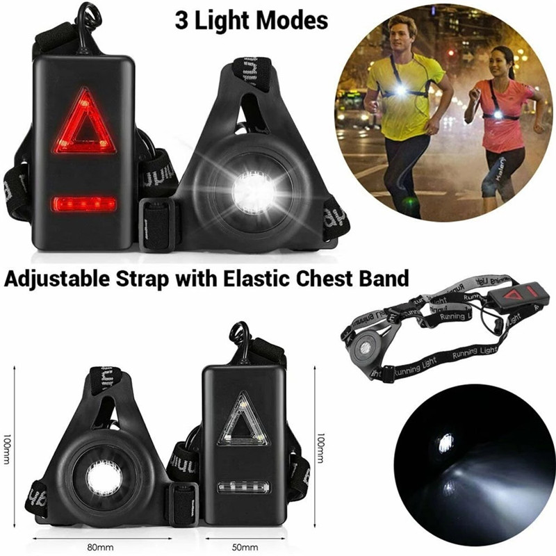 LED Running Chest Lamp Warning Light Walking Torch Safety Night Flash