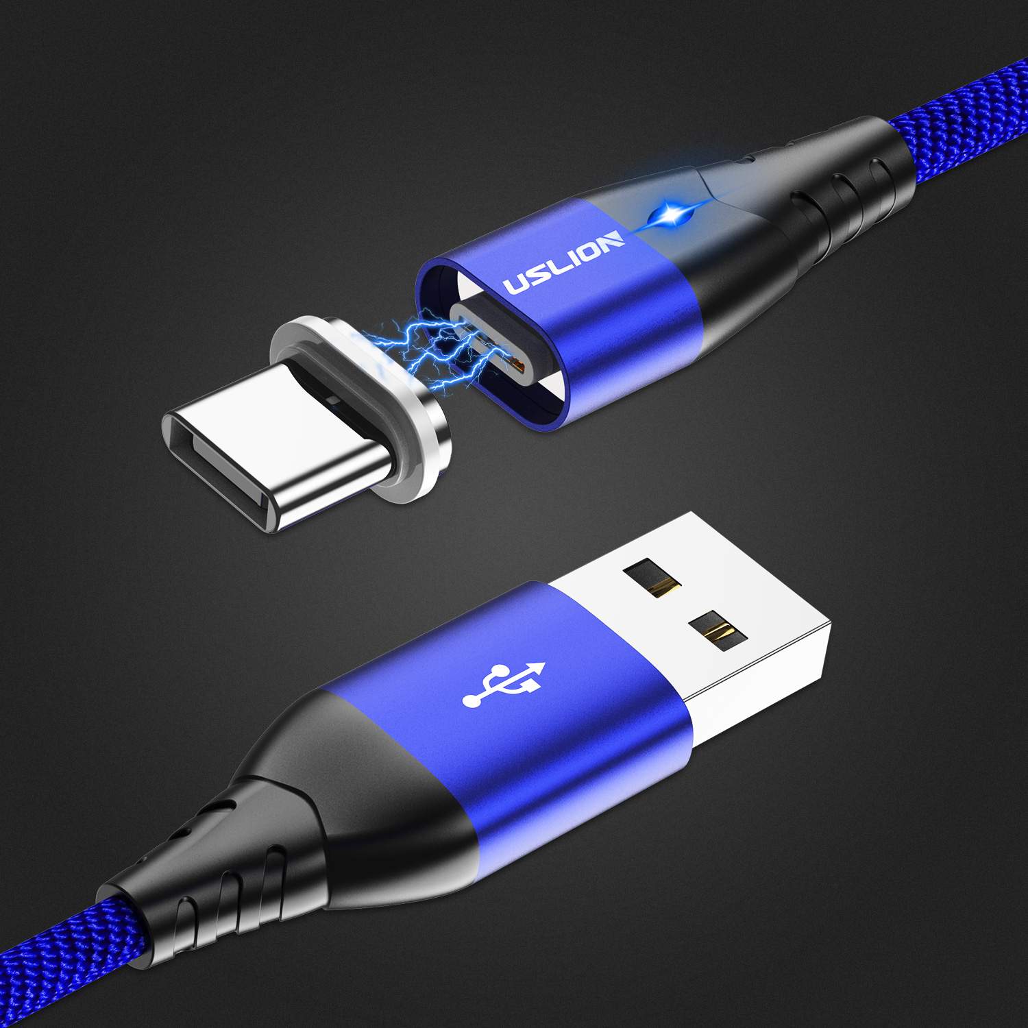 USLION Magnetic USB Cable Micro USB Type C Cable for