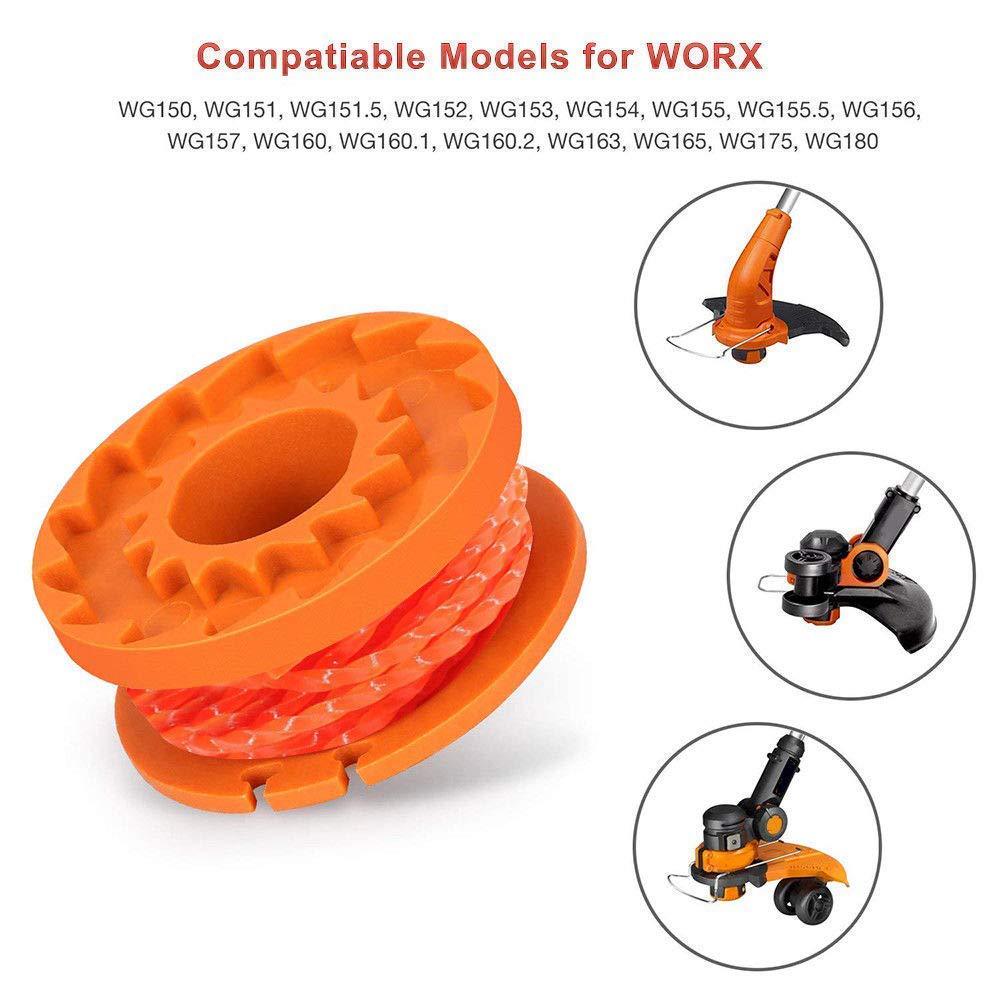 6 Pack WORX WA0010 Replacement Spools For WG180/WG175.1/WG170.1/WG170