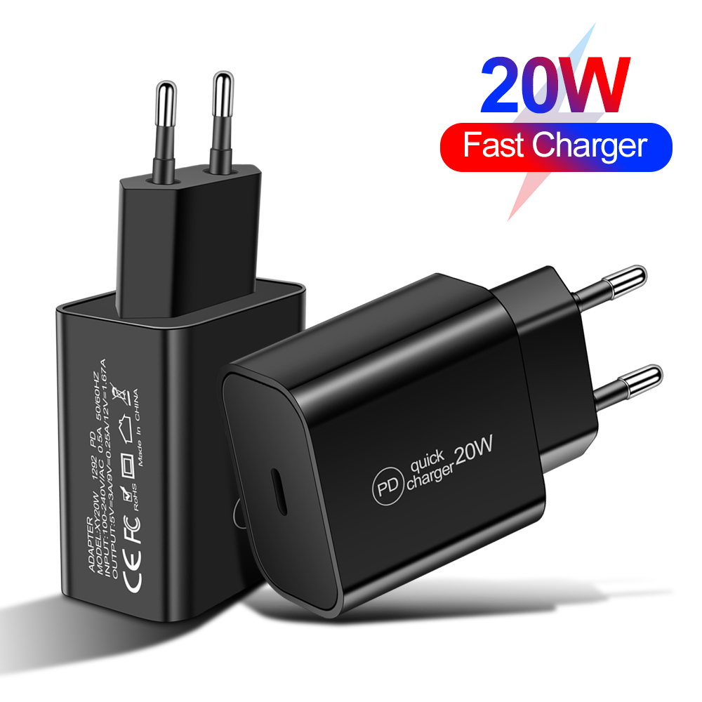 20W Fast Wall Charger USB-C Power Adapter PD For iPhone 12 ...