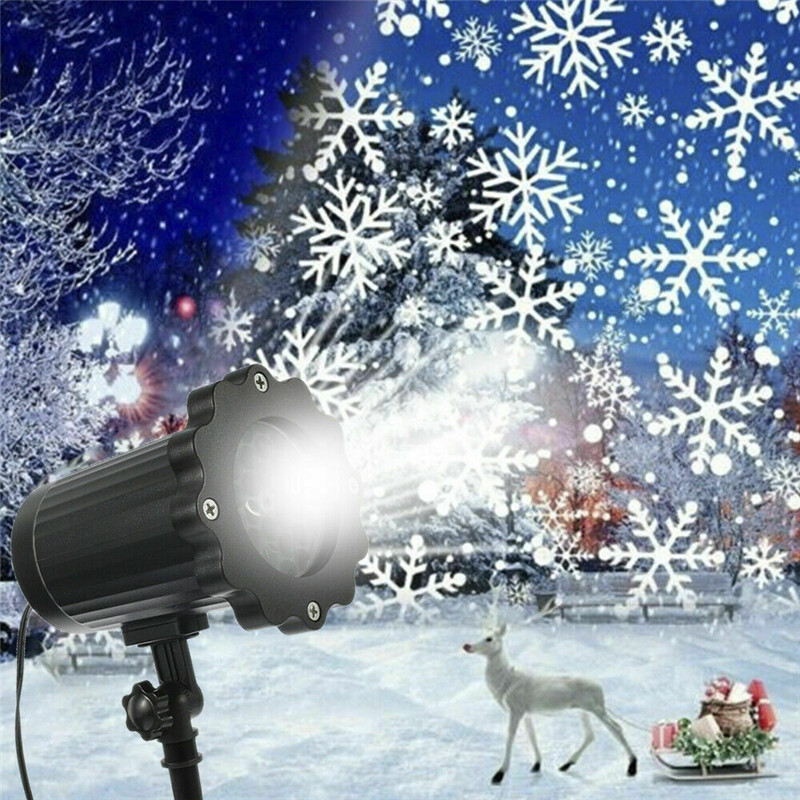 magical falling white snowflakes christmas light projector