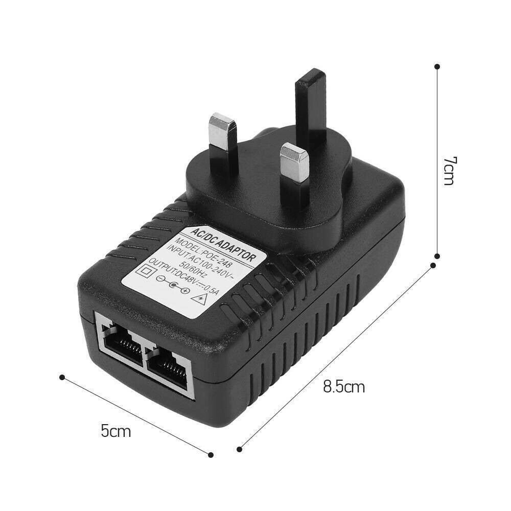 48V 24W POE Power Supply PoE Injector Adapter Power over Ethernet UK