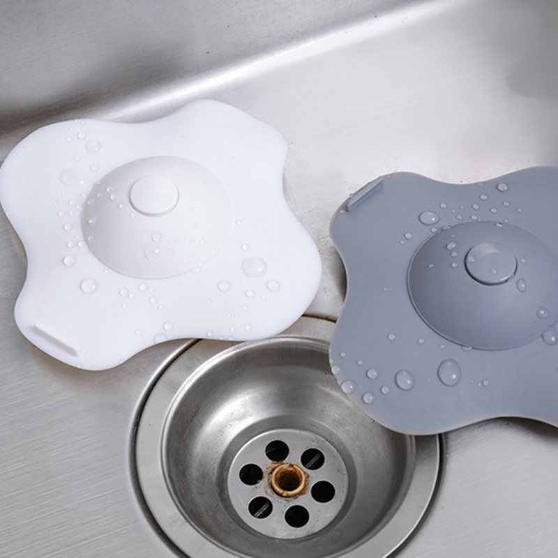 2xSilicone Drain Cover Kitchen Bathroom Sink Strainer Bathtub Water Stopper Plug