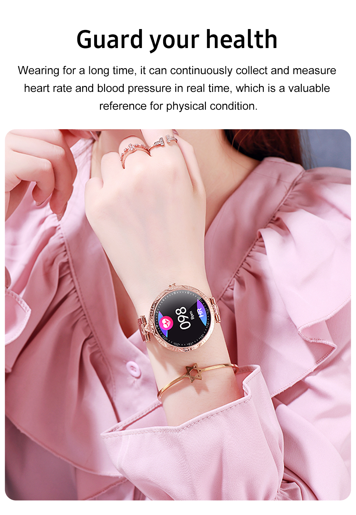 Fashion Women Smart Watch Blood Pressure Heart Rate Monitor Sports