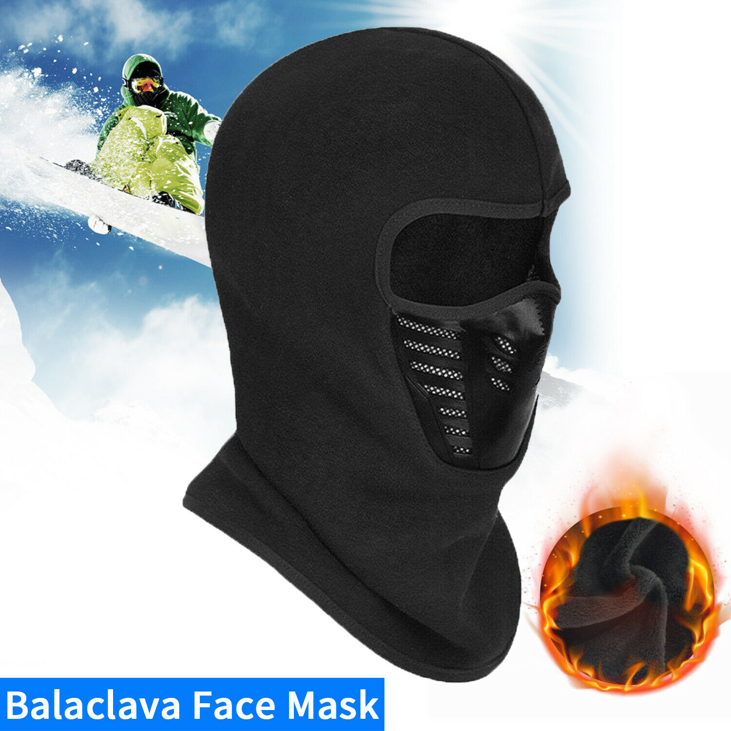 Winter Balaclava Face Mask Cold Weather Windproof Fleece Ski Ninja Full ...