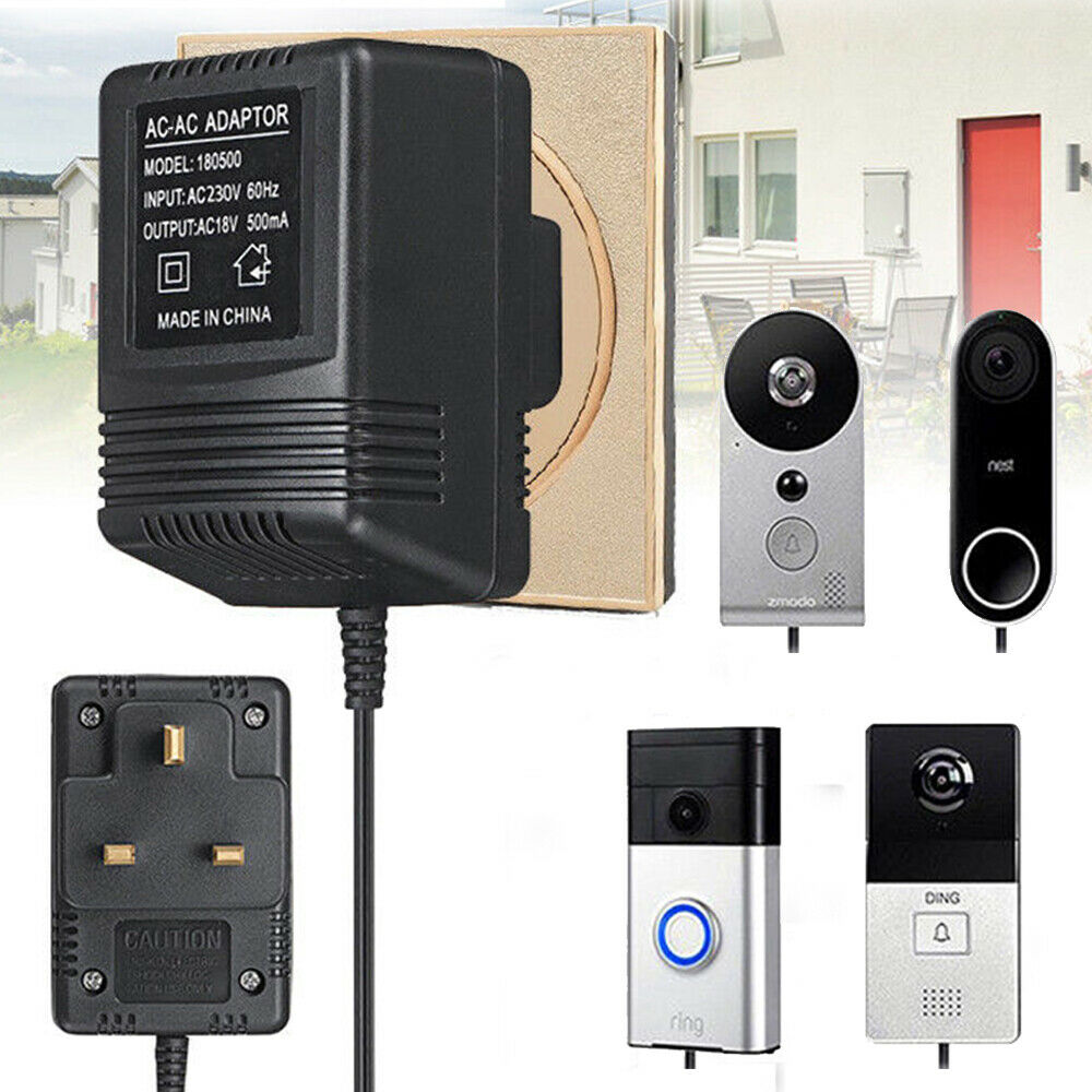 Power Supply Adapter For Video Ring Doorbell Transformer output 18V UK